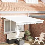 Retractable Awning White 350 x 250 cm Fabric, Metal