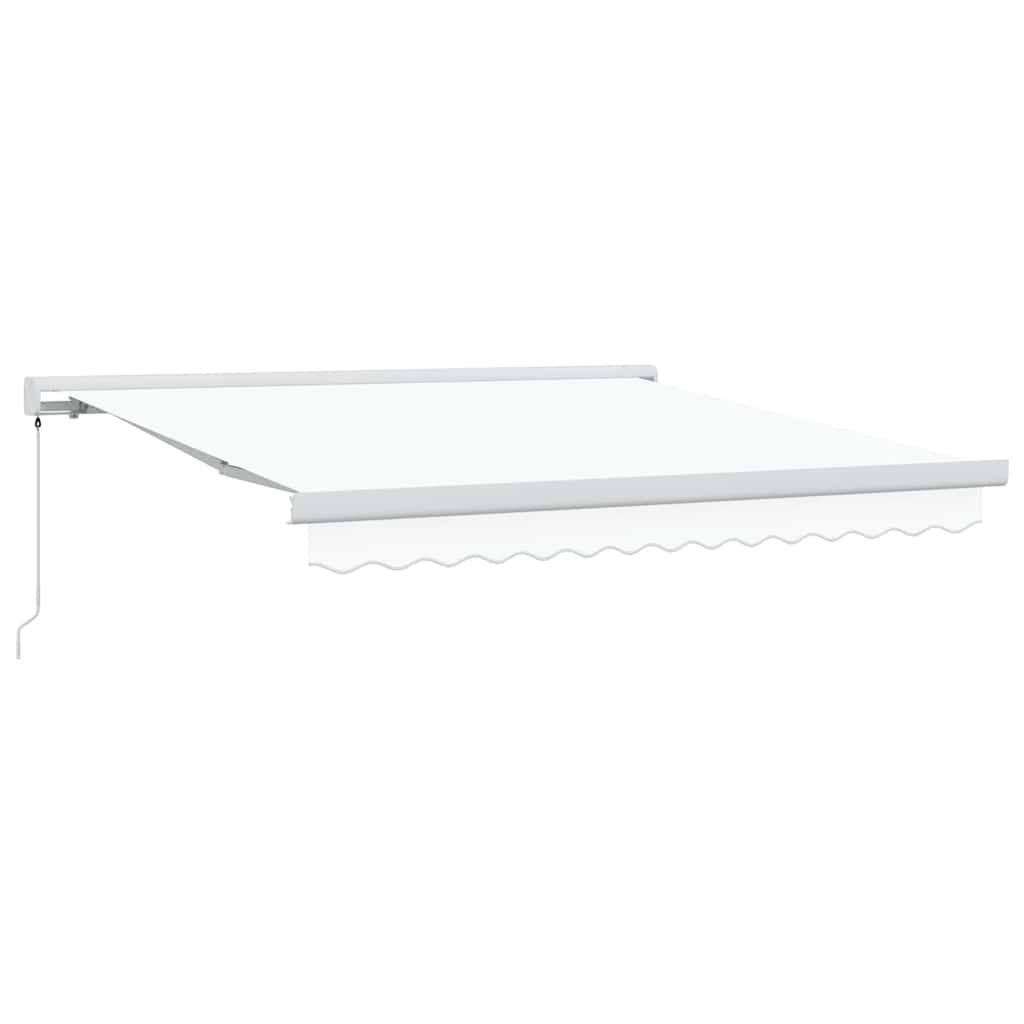 Retractable Awning White 350 x 250 cm Fabric, Metal