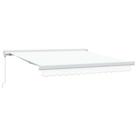 Retractable Awning White 350 x 250 cm Fabric, Metal