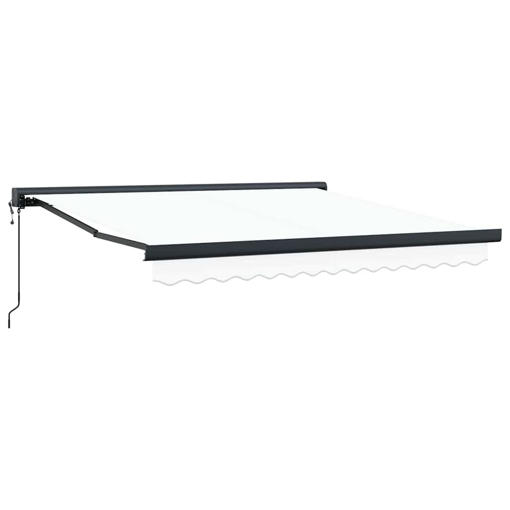 Retractable Awning Manual White 350 x 250 cm Fabric, Metal