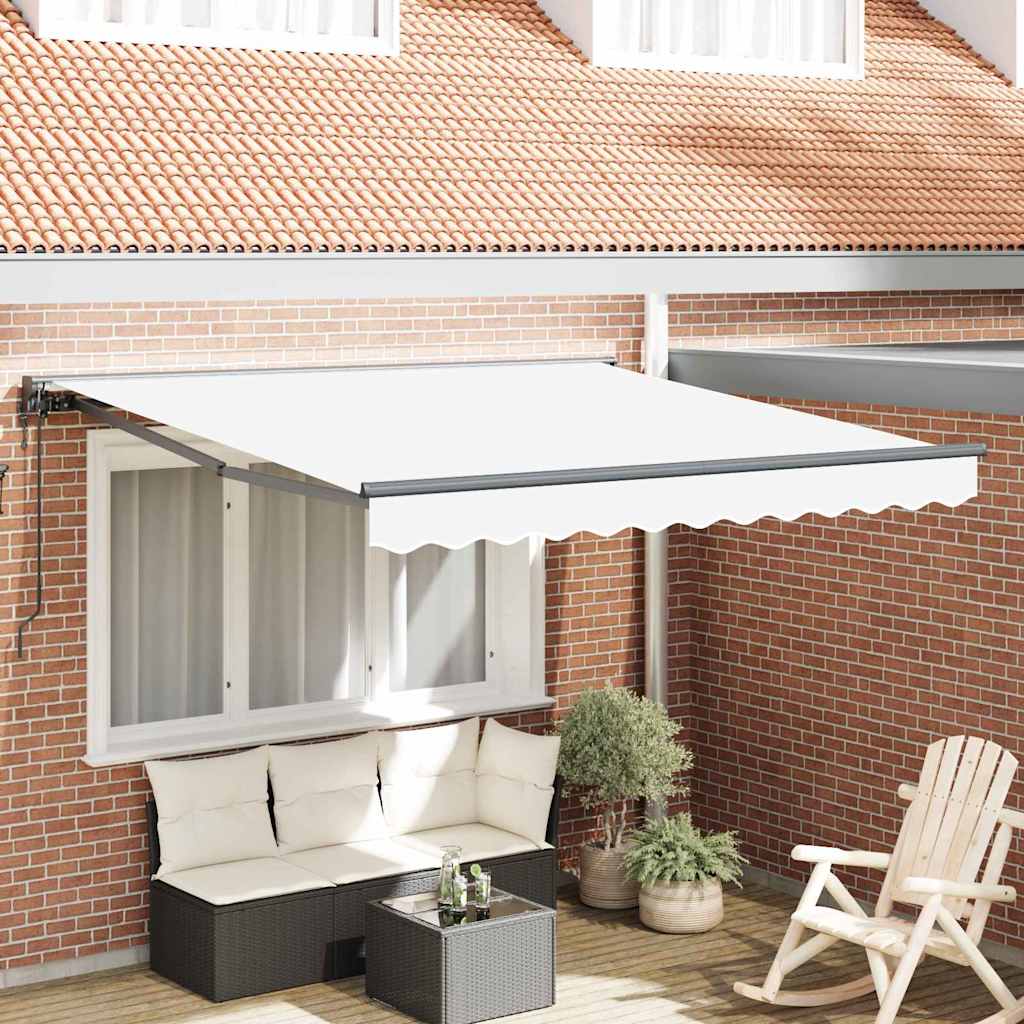 Retractable Awning White 350x250 cm Fabric