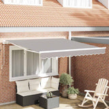 Retractable Awning Manual Light Grey 350 x 250 cm