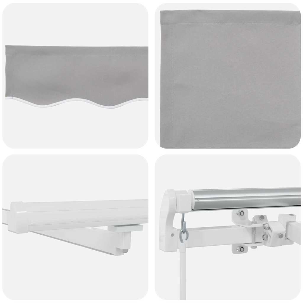 Retractable Awning Light Grey 350 x 250 cm Fabric and Steel
