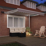 Retractable Awning Light Grey 350 x 250 cm Fabric and Steel