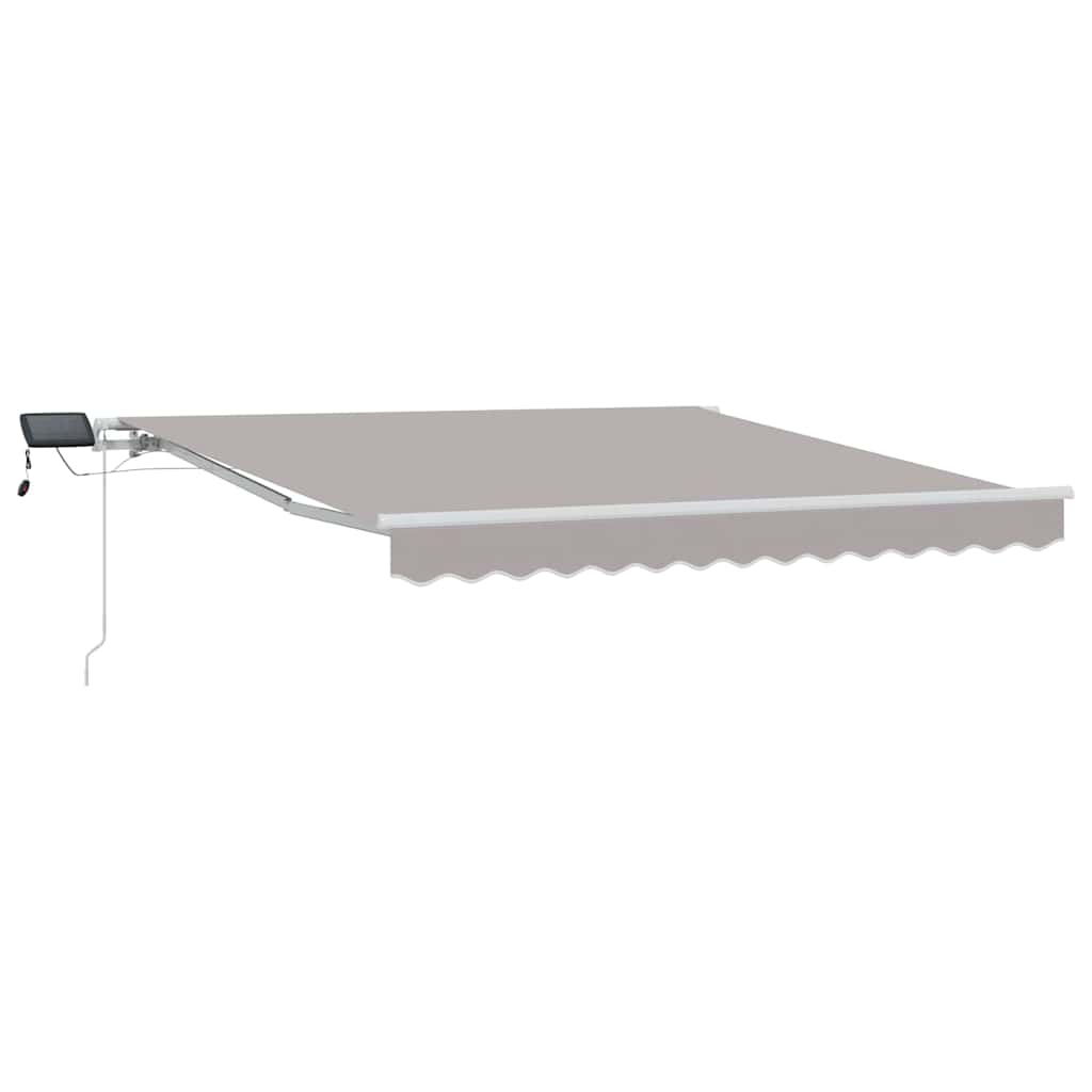 Retractable Awning Light Grey 350 x 250 cm Fabric and Steel