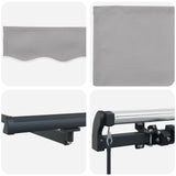 Retractable Awning Light Grey 350 x 250 cm Polyester and Steel