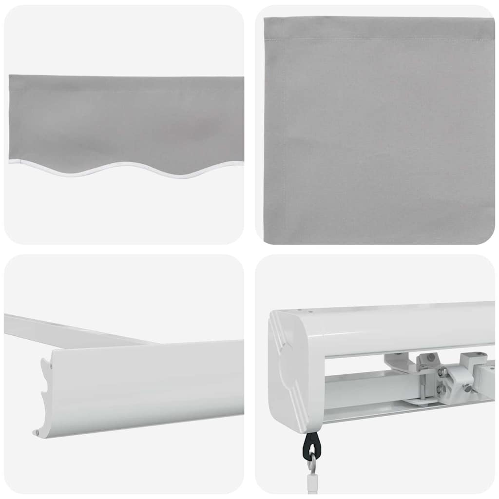 Retractable Awning Light Grey 350 x 250 cm Fabric, Metal