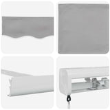 Retractable Awning Light Grey 350 x 250 cm Fabric, Metal