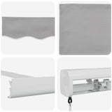 Retractable Awning Light Grey 350 x 250 cm Fabric and Metal