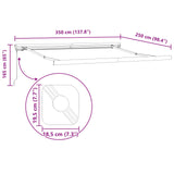 Retractable Awning Light Grey 350 x 250 cm Fabric and Metal