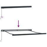 Retractable Awning Light Grey 350 x 250 cm Fabric and Metal