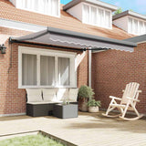 Retractable Awning Manual Light grey 350 x 250 cm Fabric, Metal