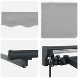 Retractable Awning Manual Light Grey 350x250 cm Fabric