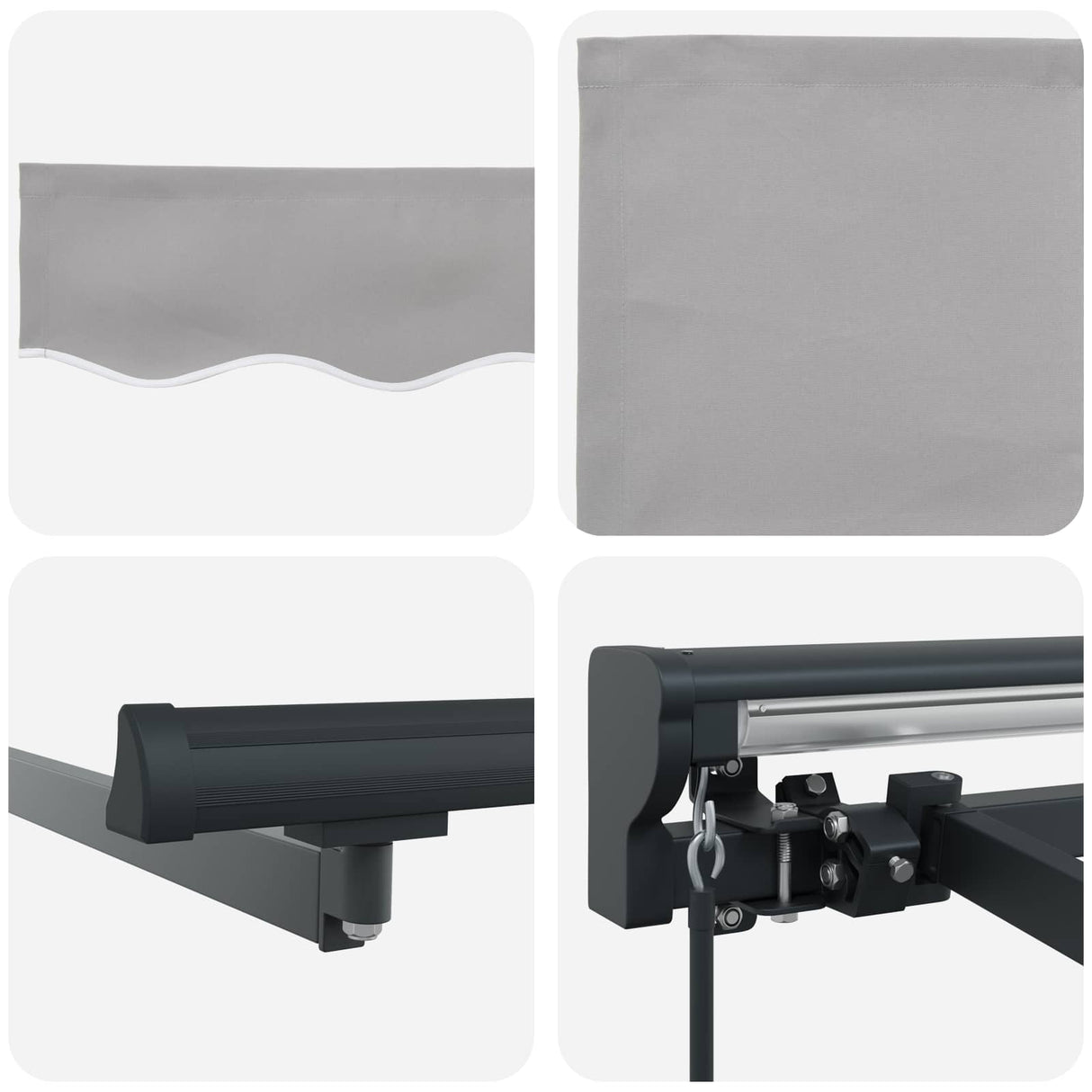 Retractable Awning Light Grey 350 x 250 cm Aluminium and Fabric