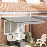 Retractable Awning Manual Light Grey 350x250 cm Fabric