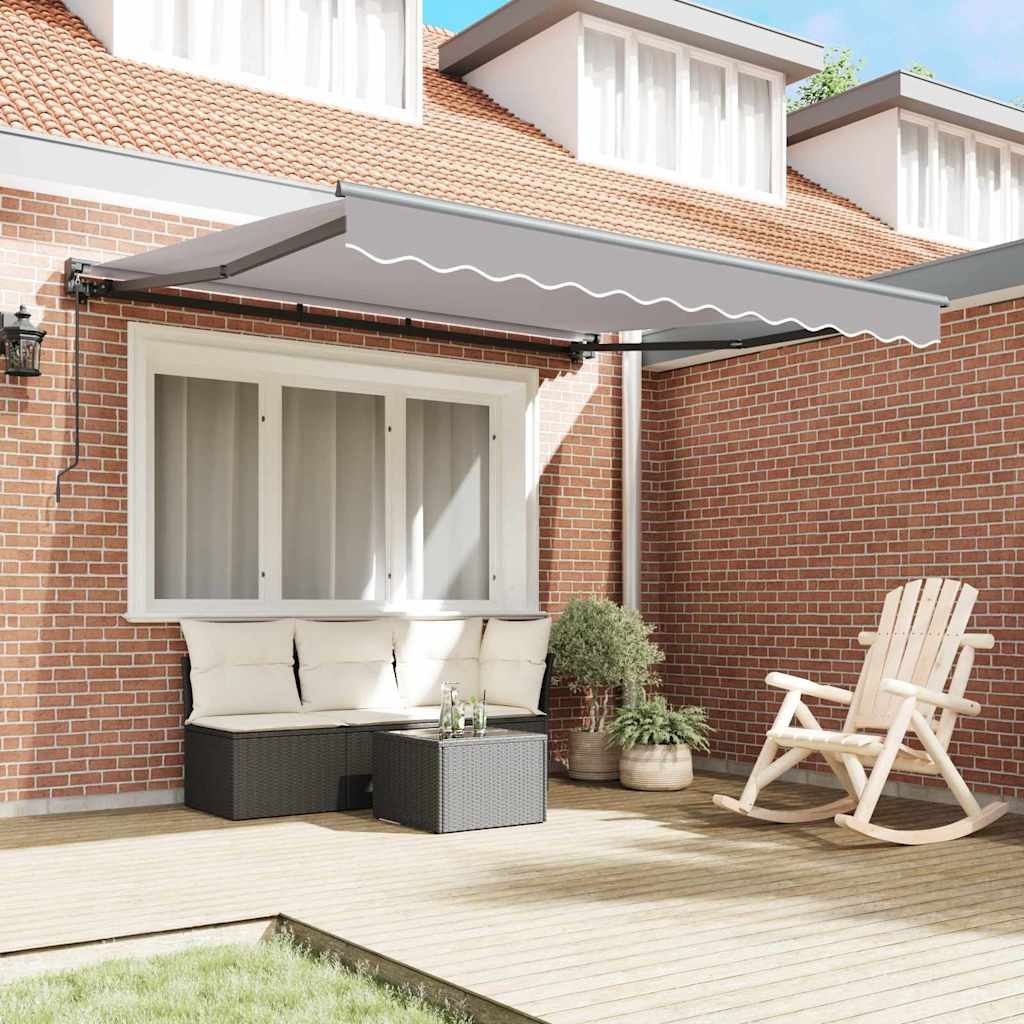 Retractable Awning Manual Light Grey 350x250 cm Fabric