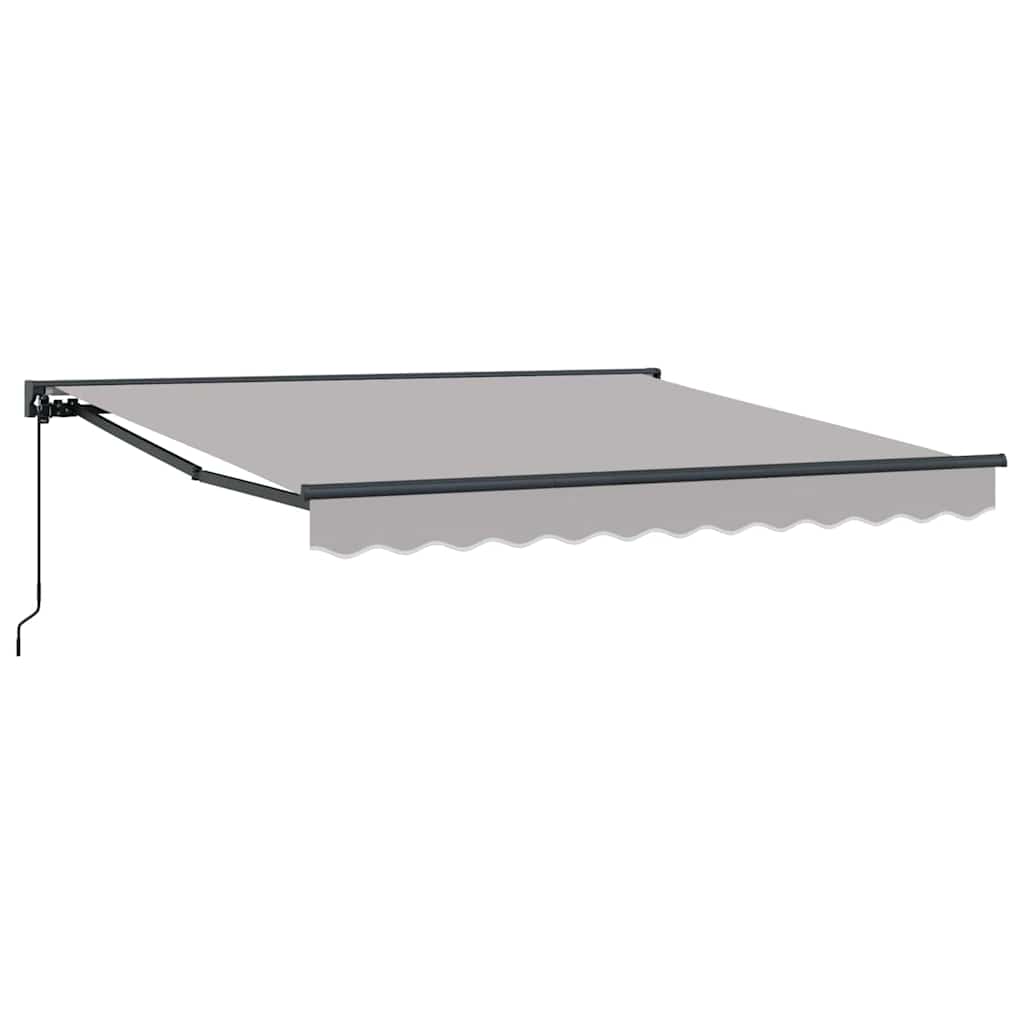Retractable Awning Manual Light Grey 350x250 cm Fabric