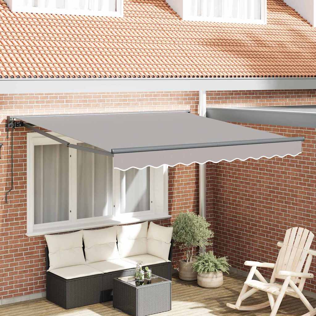 Retractable Awning Light Grey 350x250 cm Fabric