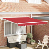 Retractable Awning Red 350 x 250 cm Polyester and Aluminium