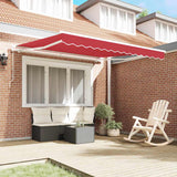 Retractable Awning Red 350 x 250 cm Polyester and Aluminium