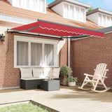 Retractable Awning Manual Red 350 x 250 cm Polyester and Steel