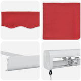 Retractable Awning Red 350 x 250 cm Fabric, Metal