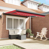 Retractable Awning Red 350 x 250 cm Fabric, Metal