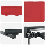 Retractable Awning Manual Red 350x250 cm Fabric