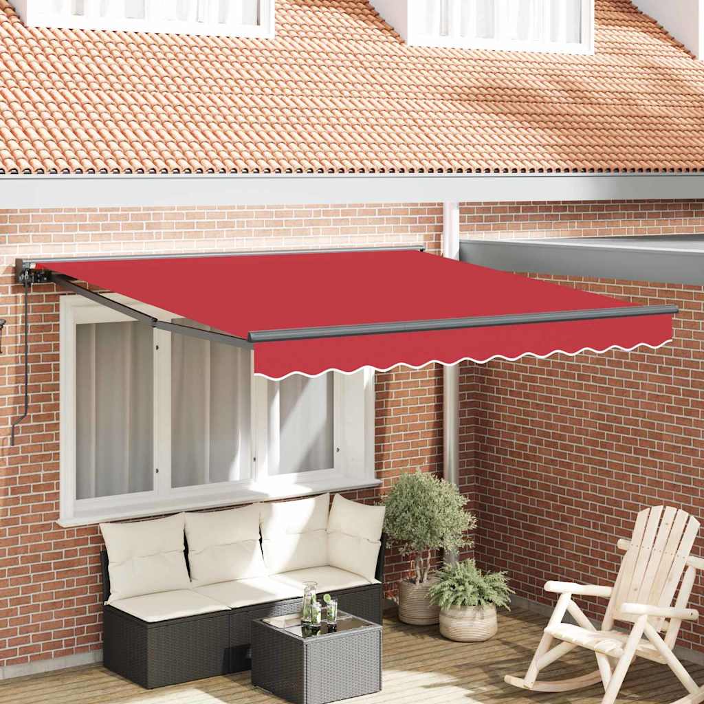 Retractable Awning Manual Red 350x250 cm Fabric