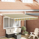Retractable Awning Manual Green and yellow 350 x 250 cm Fabric