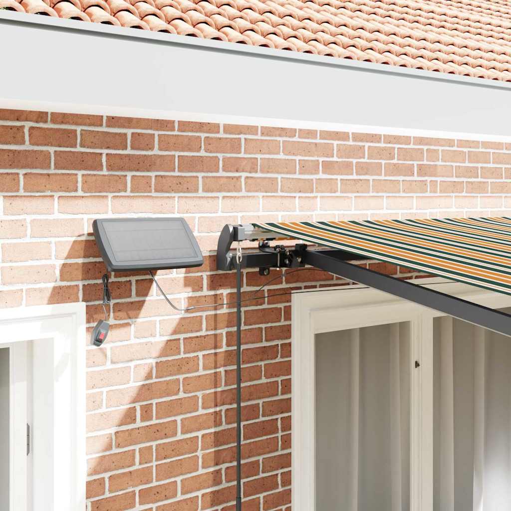 Retractable Awning Manual Green and yellow 350 x 250 cm Fabric