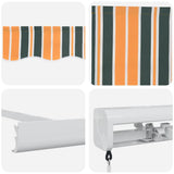 Retractable Awning Green, Yellow 350 x 250 cm Fabric, Metal