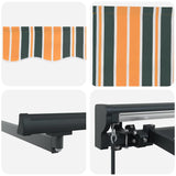 Retractable Awning Manual Green and Yellow 350x250 cm Fabric