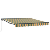 Retractable Awning Manual Green and Yellow 350x250 cm Fabric
