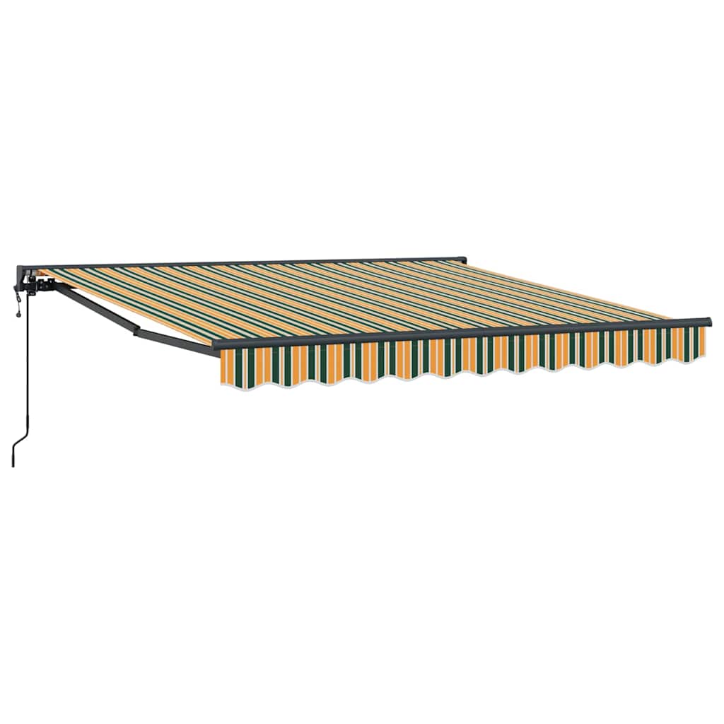 Retractable Awning Green and Yellow 350x250 cm Fabric