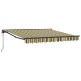 Retractable Awning Green and Yellow 350x250 cm Fabric