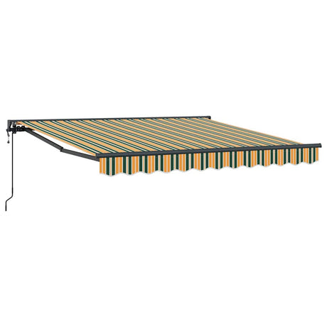 Retractable Awning Green and Yellow 350x250 cm Fabric