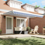 Retractable Awning Blue and White 400 x 300 cm Fabric and Metal