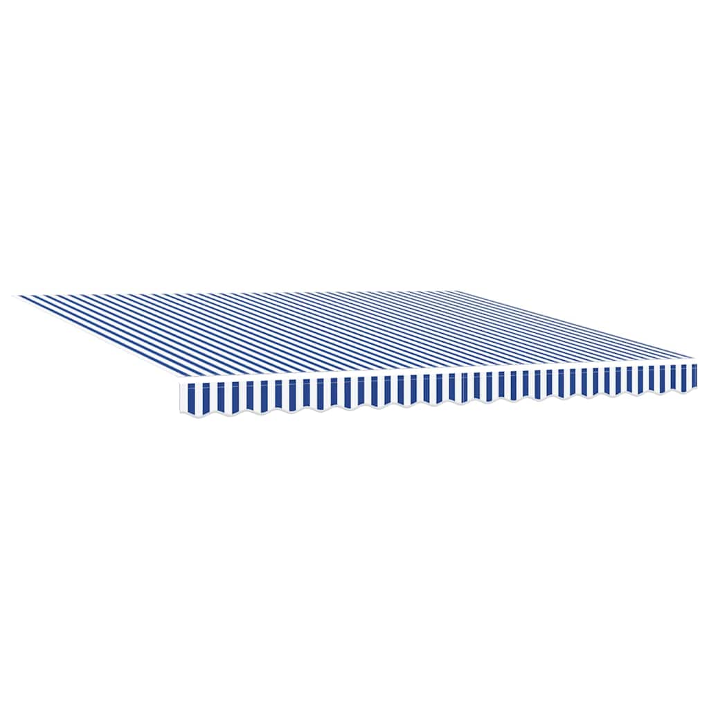 Retractable Awning Manual Blue and White 400x300 cm Fabric