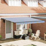 Retractable Awning Blue and White 400x300 cm Fabric