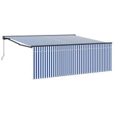 Retractable Awning Manual Blue and anthracite 400 x 300 cm
