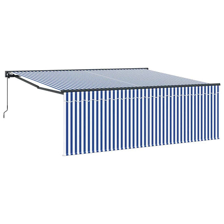 Retractable Awning Manual Blue and anthracite 400 x 300 cm