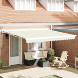 Retractable Awning Cream 400 x 300 cm Fabric, Metal