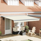 Retractable Awning Manual Cream 400 x 300 cm Fabric, Metal
