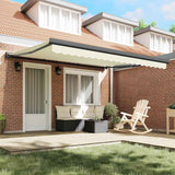 Retractable Awning Manual Cream 400 x 300 cm Fabric, Metal