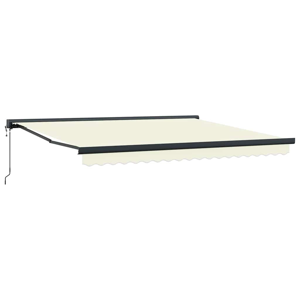 Retractable Awning Manual Cream 400 x 300 cm Fabric, Metal