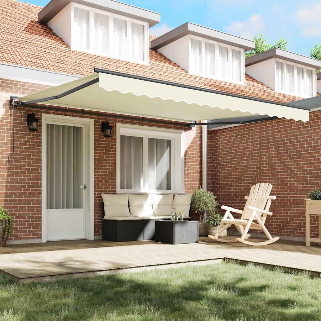 Retractable Awning Cream 400x300 cm Fabric