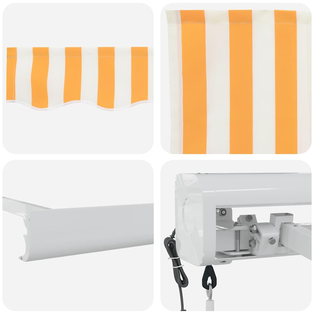 Retractable Awning Yellow and White 400 x 300 cm