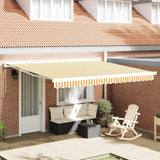 Retractable Awning Yellow and White 400 x 300 cm