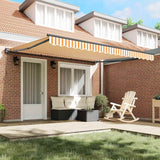 Retractable Awning Manual Yellow and white 400x300 cm Fabric